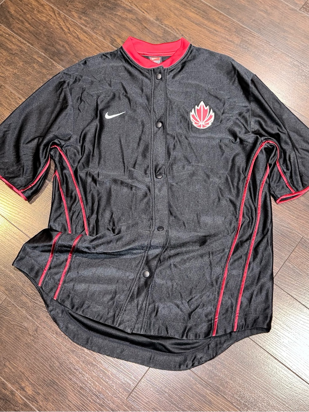 Nike Men’s Black Shirt with Red Trim & Logo